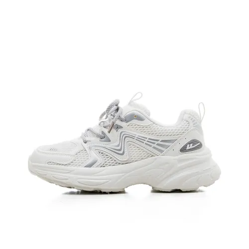 Warrior Breathable Rebound Wear Resistant Low Top Training For Long Distance Running Running Shoes Women's White Gray