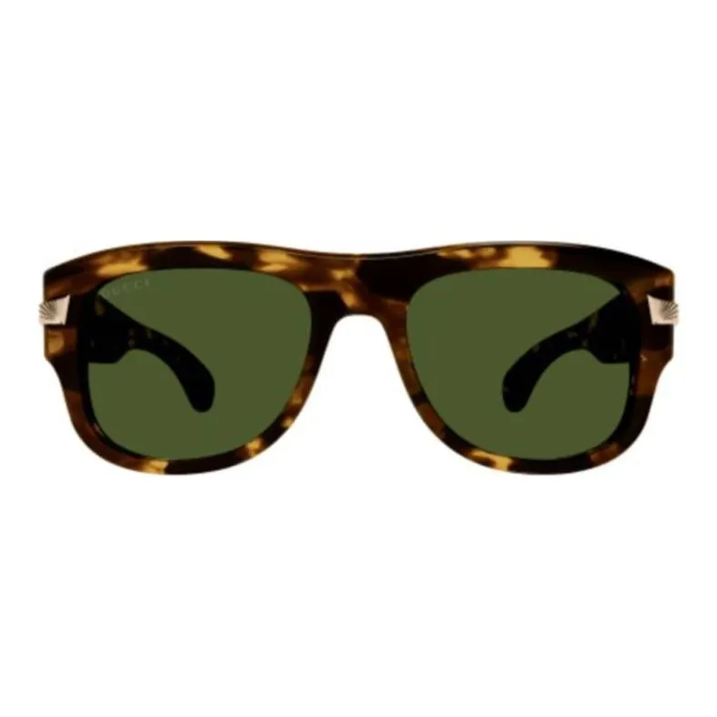 GUCCI Acetate Rectangular Sunglasses Men's Brown-1