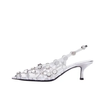 The Attico Grid Slingback Pumps