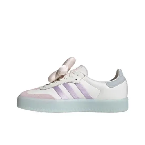 Adidas Originals SAMBAE Cushioning Low-Top Skateboard Shoes Women's White Light Purple