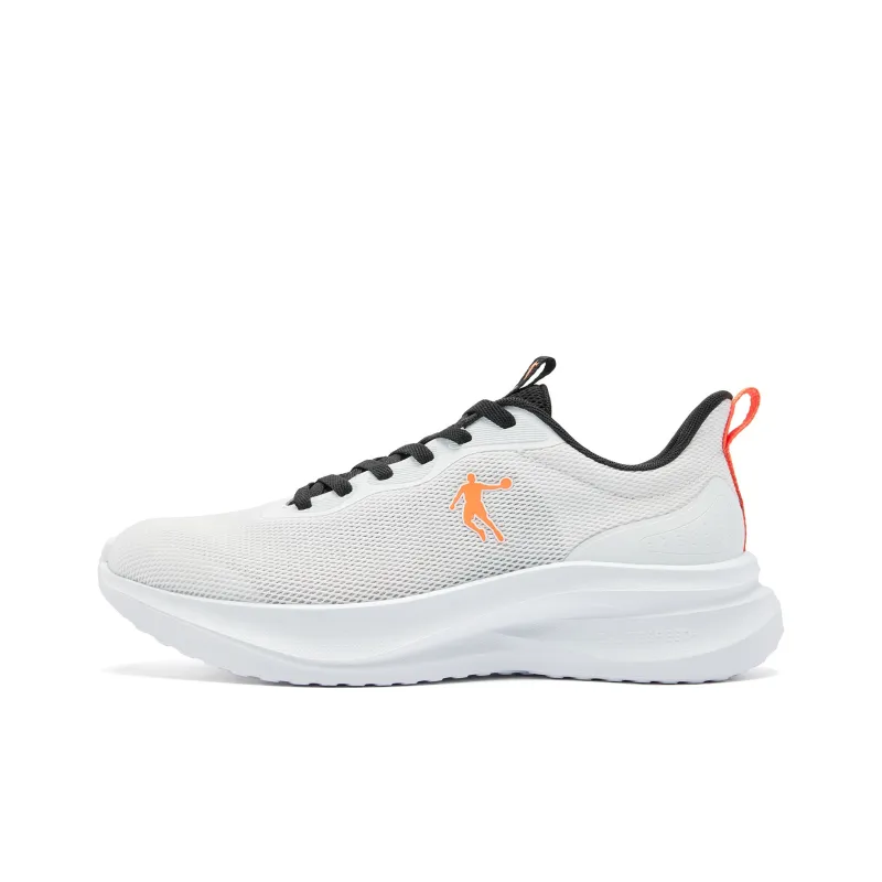 QIAODAN Cushioned Slip-Resistant Abrasion-Resistant Low-Top Casual Running Shoes Men's White Black-0