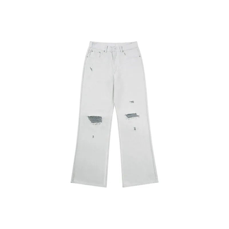 RENBEN Jeans Unisex Blue Yarn White-1