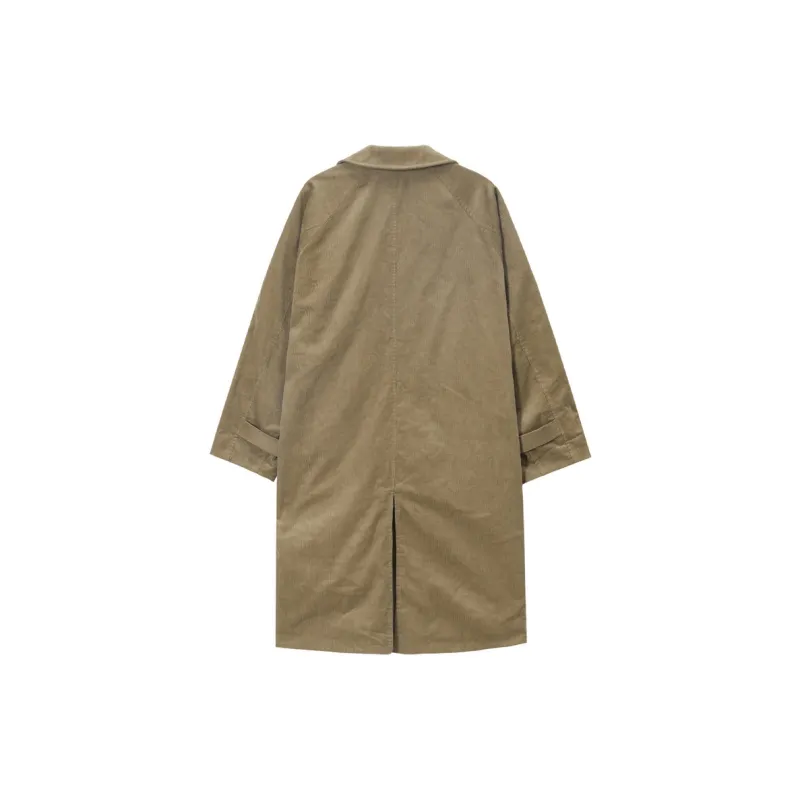 UNVESNO Trench Coat Unisex Olive Brown-1