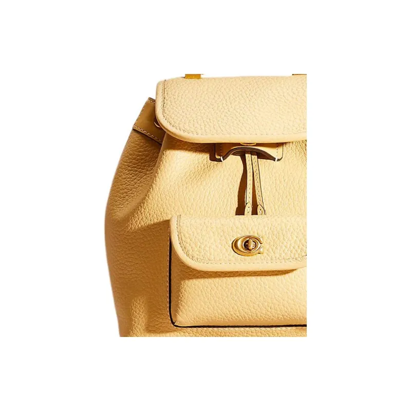 COACH Riya Glove Tanned Leather Backpack Medium Size Women's Brass/Hay-2