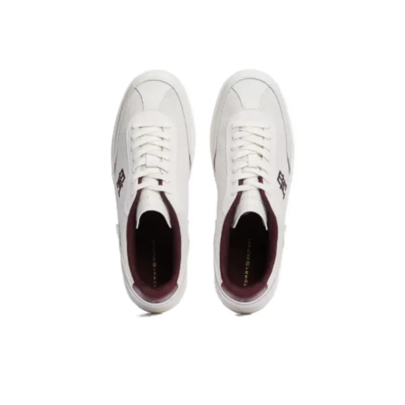 Tommy Hilfiger TH Monogram Slip Resistant Low Top Skateboard Shoes Women's Beige Red-3