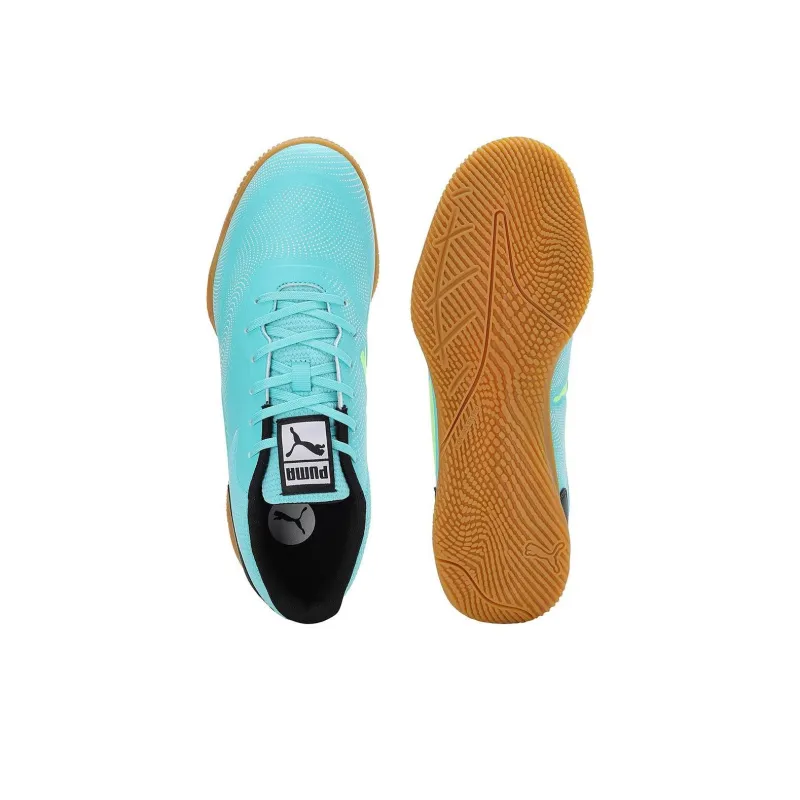 PUMA Truco 3 IC/IN Indoor Anti-Slip Wear-Resistant Soccer Shoes Men's Sky Blue-4
