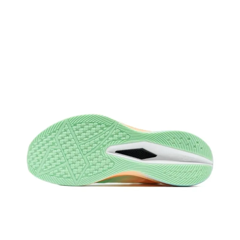 XTEP 360 Anti-Slip And Wear-Resistant Rebound Low-Top Sprint Running Shoes Men's White Green Orange-4