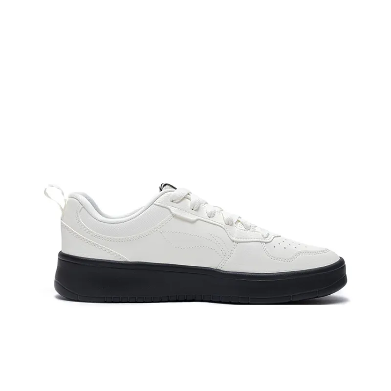 LiNing Early Cloud Wear-Resistant Lightweight Height Increasing Low-Top Skateboard Shoes Men's White Black-1