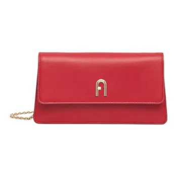 Furla Genuine Leather Crossbody Bag, Shoulder Bag Small Size Women's Red