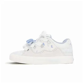 Yalu Wear resistant And Lightweight Low Top Skateboard Shoes Women's Cream Blue