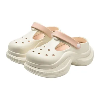 Yu Pu Clogs Summer Platform Squashy And Bouncy Feeling Slippers Slip Resistant Odor Resistant Closed Toe EVA Slippers