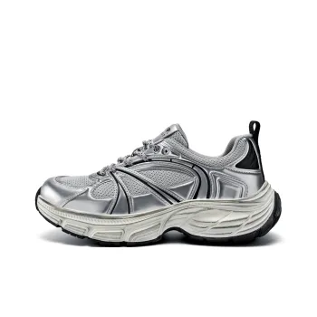 JEEP SPIRIT Chunky Sneakers Men Low Top Bright Sand Silver
