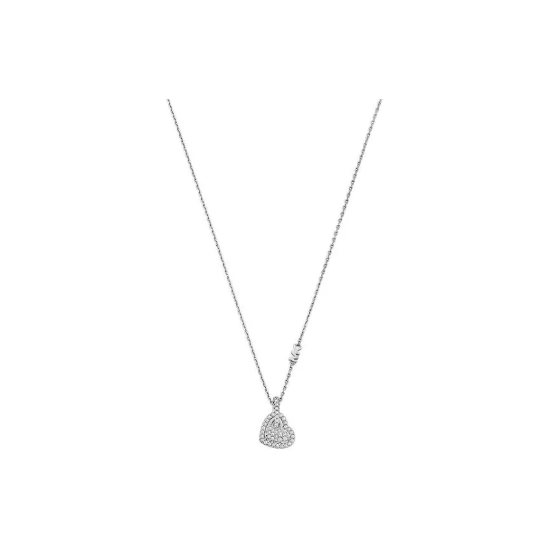 MICHAEL KORS Cubic Zircon Rhodium-Plated Sterling Silver Necklaces Unisex Silver-1