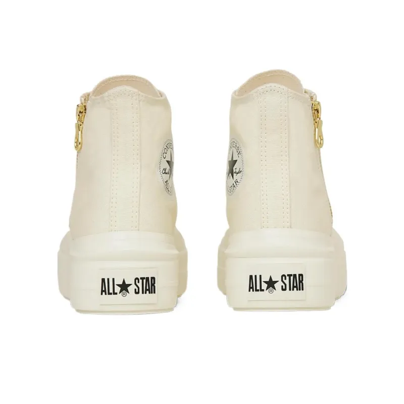 Converse All Star Light Breathable Lightweight Height Increasing Cushioning High Top Canvas Shoes Unisex Beige-3