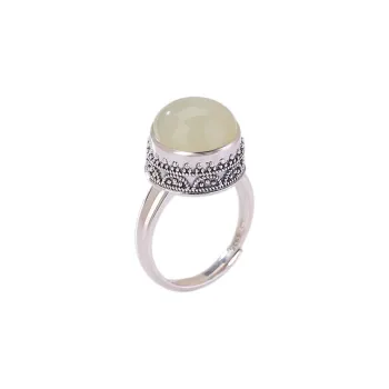 Royal Heaven's Choice Rings Pale Greenish White Jade Unisex