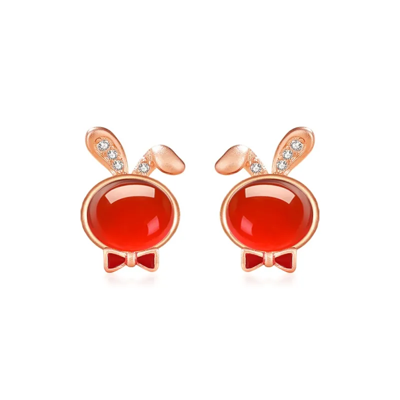 CENTURY&KINDLE Agate Stud Earrings Women's-0