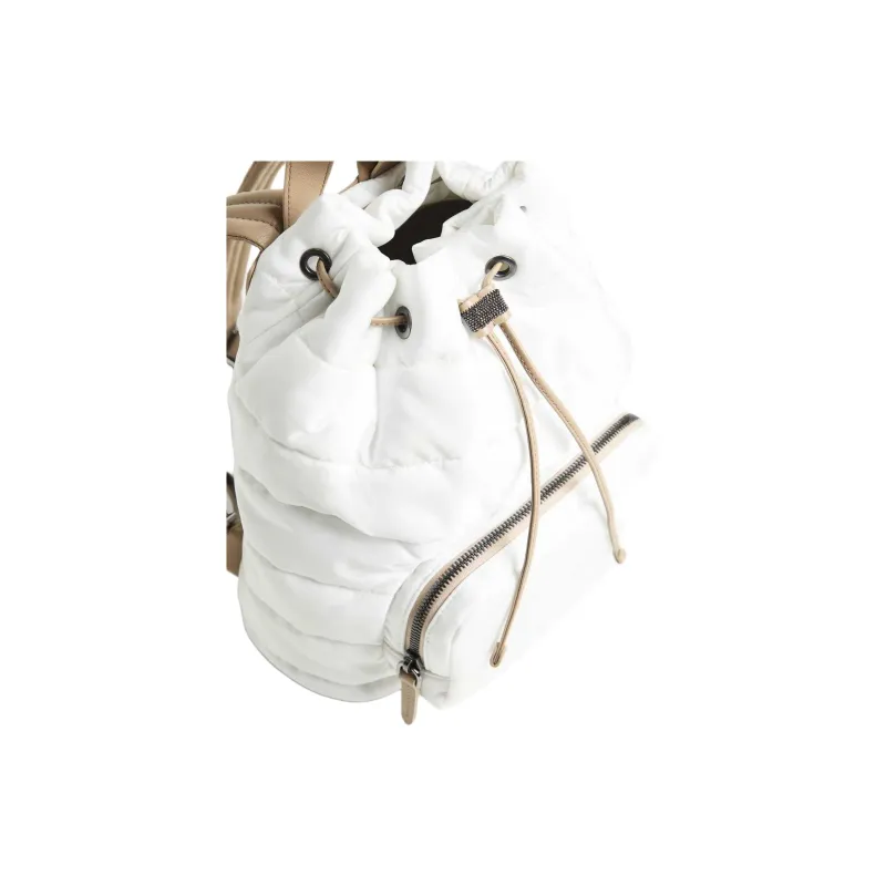Brunello Cucinelli Matte Nylon Backpack Kids' White-2