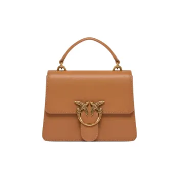PINKO Love Bag Cow Leather One Shoulder Handbag Mini Women's Brown