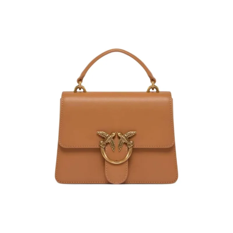 PINKO Love Bag Cow Leather One Shoulder Handbag Mini Women's Brown-0
