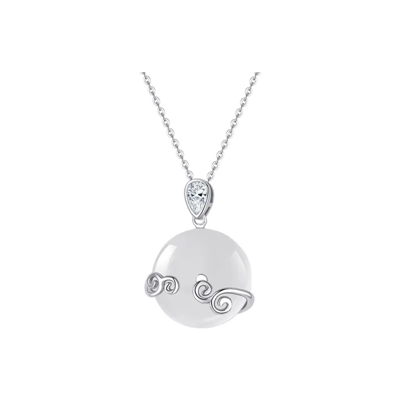 Bubble Scallops Chalcedony Necklaces Women's-4