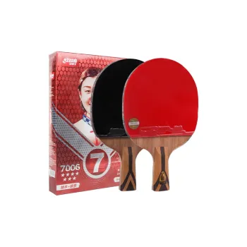DHS Ping Pong Paddles Unisex All Wood With Carbon Fiber Red/Black