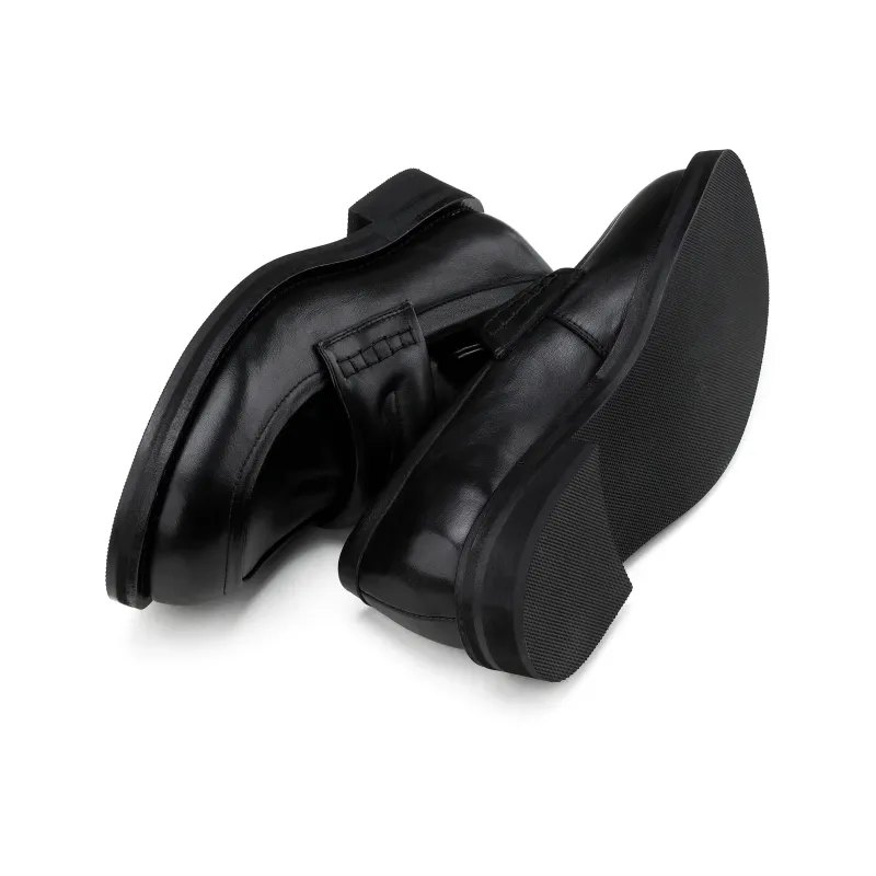 HANQIAORIJI Black Blood Series Loafers Unisex Black-7