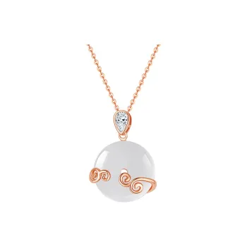 Bubble Scallops Chalcedony Necklaces Women's