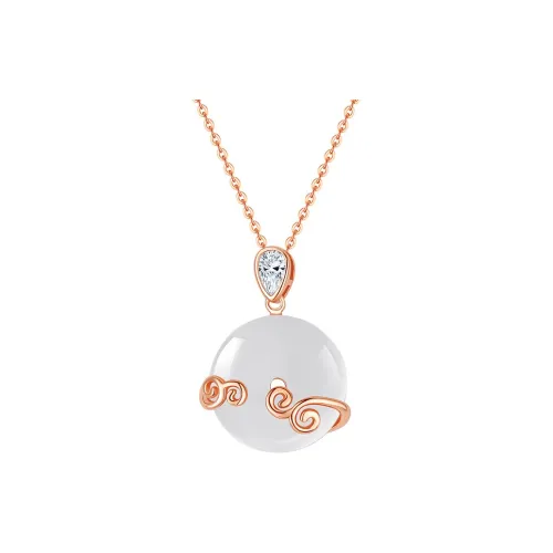 Bubble Scallops Chalcedony Necklaces Women's