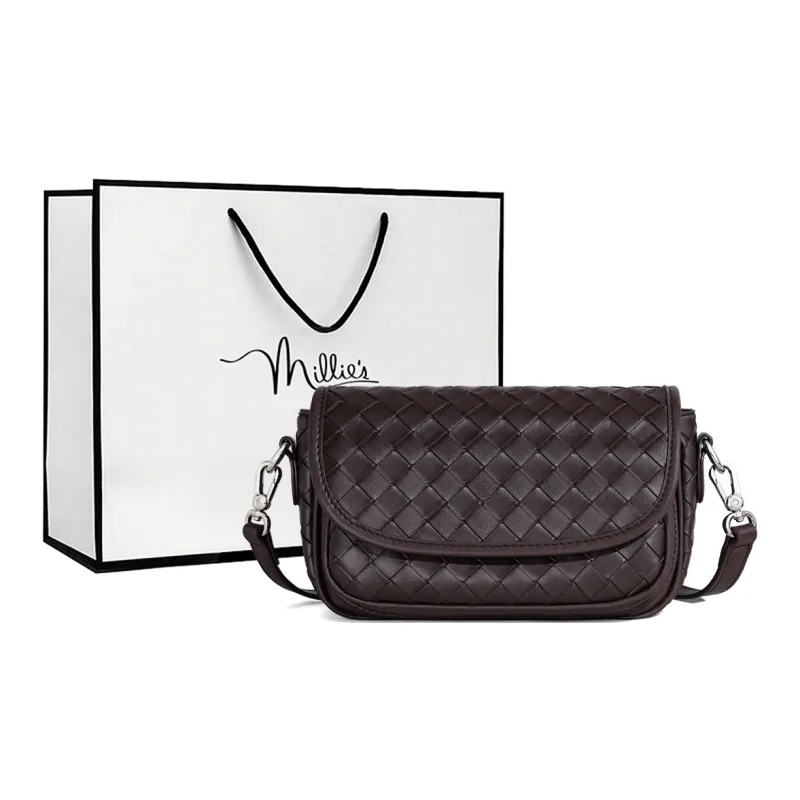 MILLIE'S Cow Leather Patchwork Synthetic Leather Crossbody Bag Women's Multicolor-10