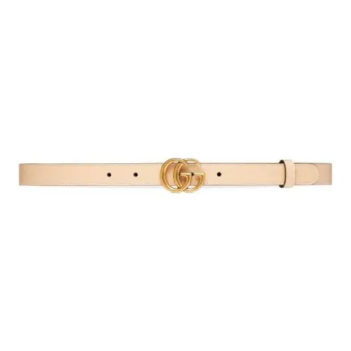 GUCCI Leather, Metal Leather Belts Women's Beige Yellow 