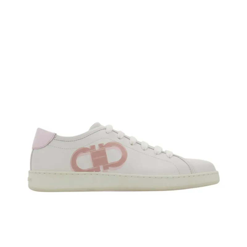 FERRAGAMO GANCINI Low Top Skateboard Shoes Women's White-1
