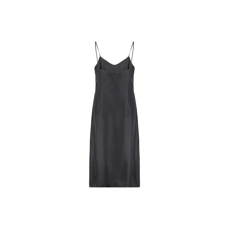PRADA Logo Detailed Sleeveless Midi Dress-1