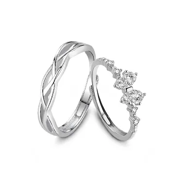 KADER 925 Sterling Silver Rings Unisex Silver White