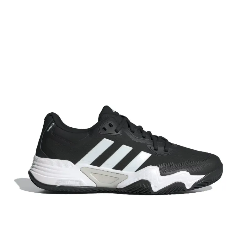 Adidas Solematch Control Abrasion Resistant Low Top Tennis Shoes Men's Black White-1