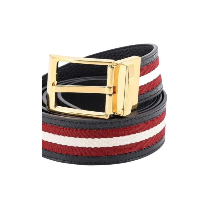 BALLY Stripe Detailed Buckle Belt-2