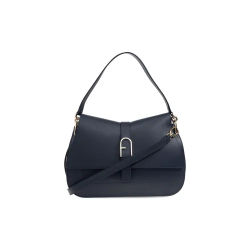 Furla Calfskin One Shoulder Handbag Large Size Women's Mediterranean