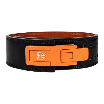 BOXERGING Back Support Braces Protective Compression 125*12*1.3cm Black Orange Cow Leather Unisex