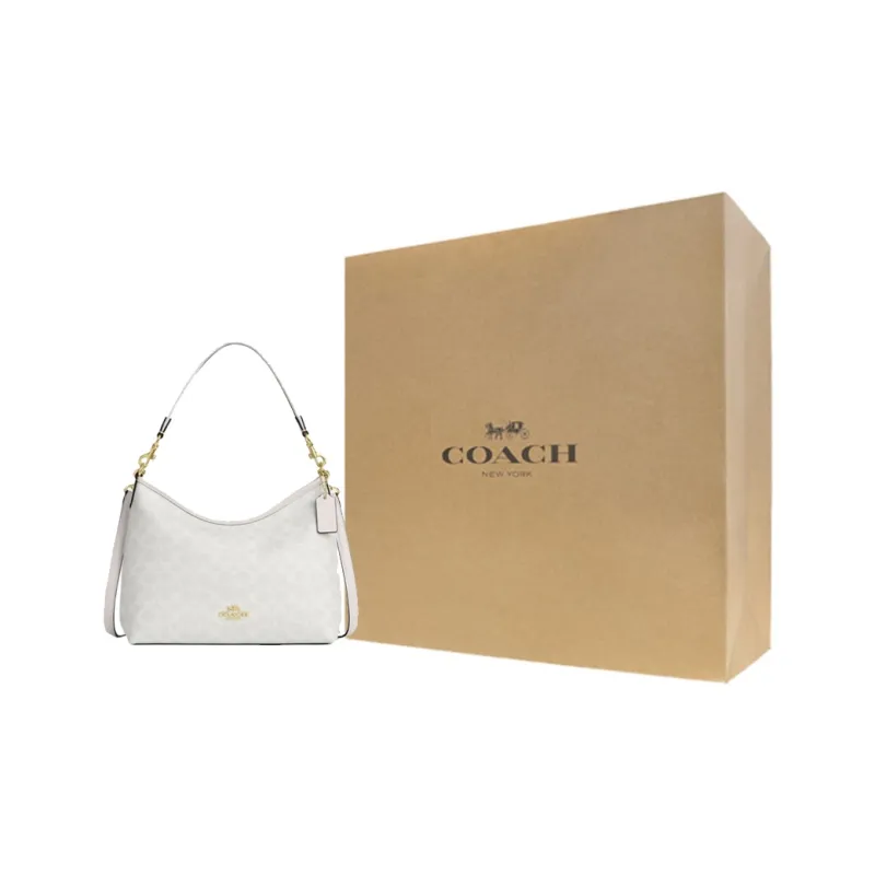 COACH LAUREL Coated Canvas Shoulder Bag Large Size Unisex Chalk-7