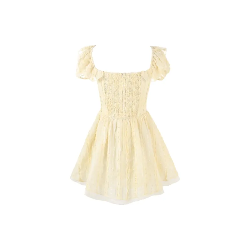 ACAINES Short-Sleeved Dresses Women's Lemon-1