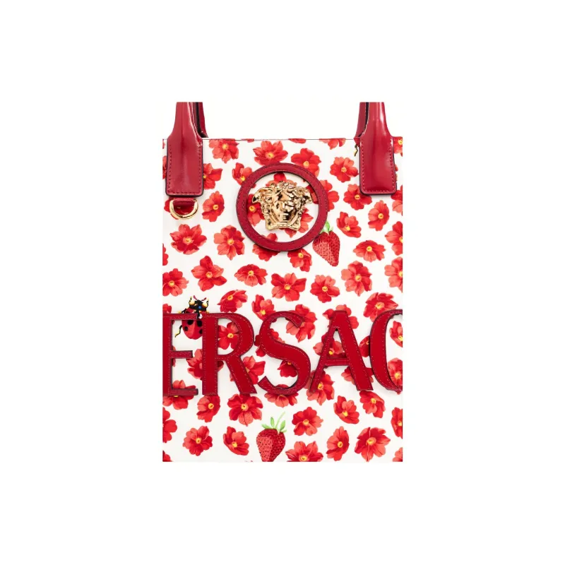 FANSIZHE Fabric Tote Bag Shopping Bag Handbag Women's Red & White-4
