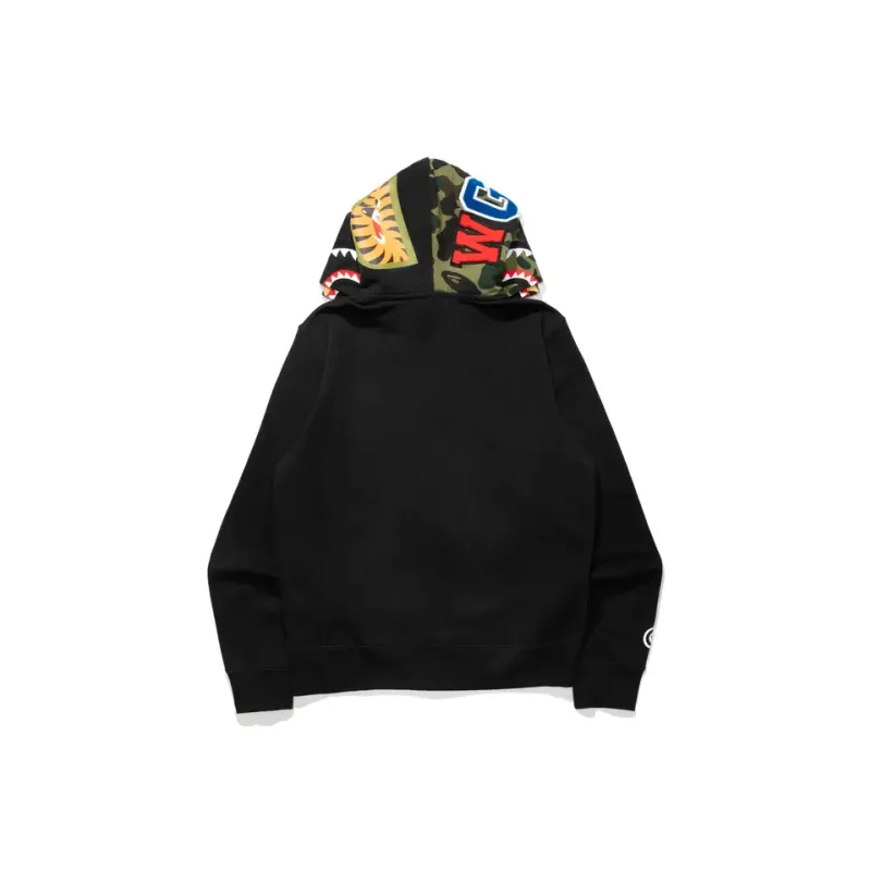 Bape Shark Full Zip Camo Sleeve Hoodie-2