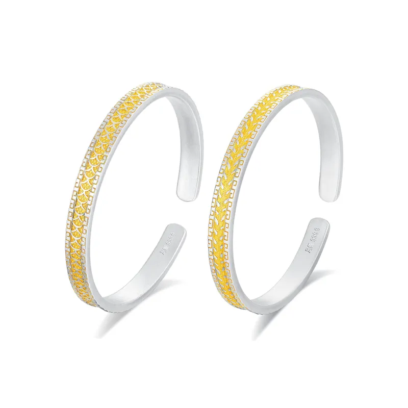 7℃ 999 Fine Silver Sterling Silver Bracelets Unisex-5