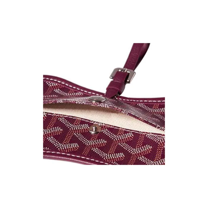 GOYARD Chien Gris Canvas With Leather Pet Bag Merch Unisex Burgundy-4