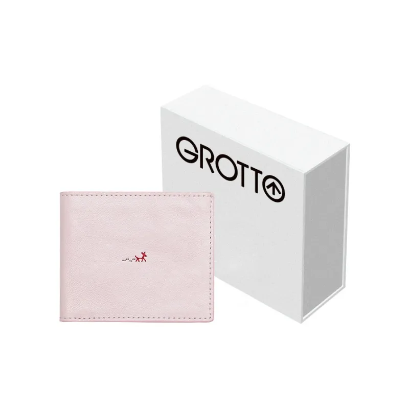 GROTTO Vegetable Tanned Sheepskin Wallet Regular Women's Cherry Blossom Pink/Haze Blue-7