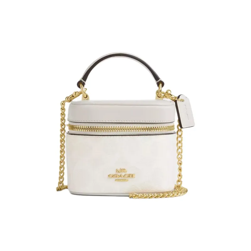 COACH Ava Canvas One Shoulder Handbags Mini Women's White-0