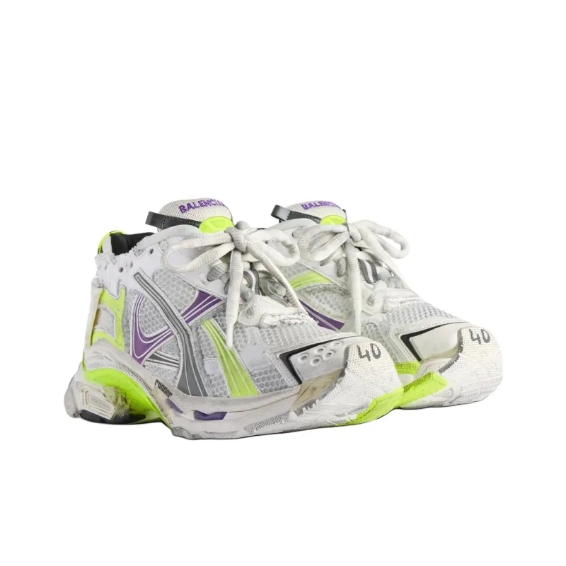 Balenciaga Runner Low-Top Chunky Sneakers Men's White/Gray/Yellow/Purple-3