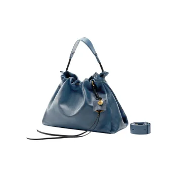 Songmont Cow Leather Crossbody Bag, Shoulder Bag Trumpets Unisex Dusty Blue/Ink White