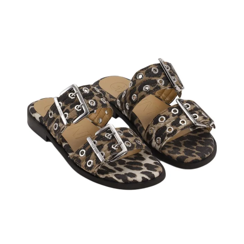 GANNI Slide Slippers Women's Brown-2