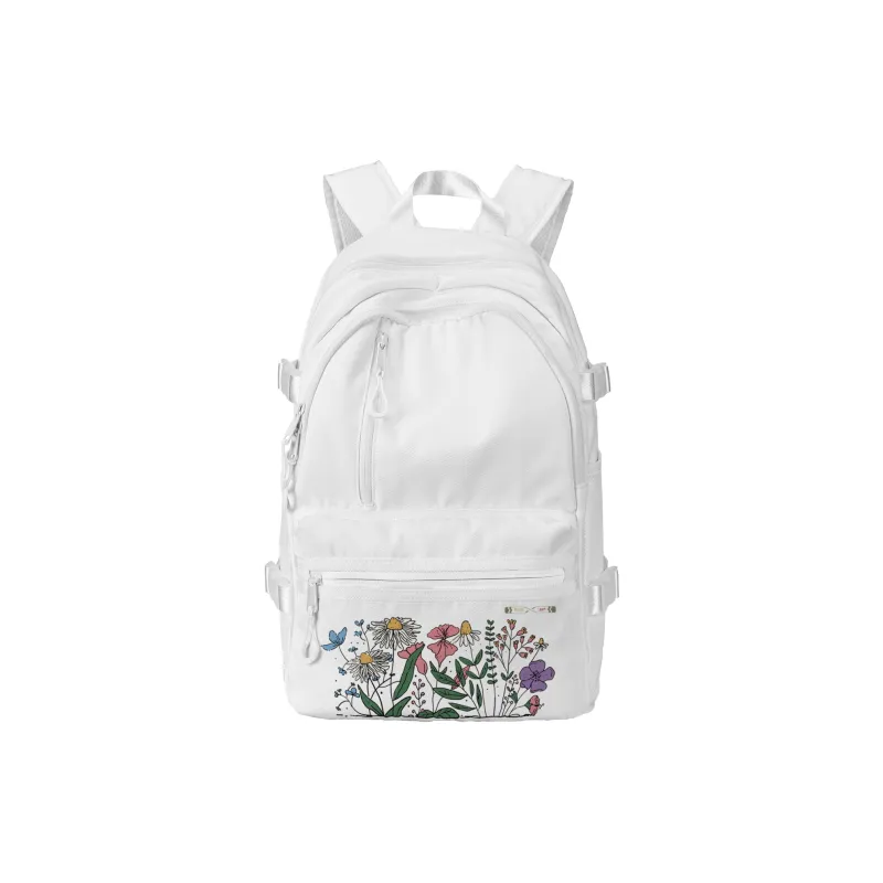 FINITE LOOP Recycled Material Eco Friendly Fabric Backpack Regular Unisex White-6
