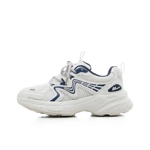 Warrior Breathable Rebound Slip Resistant Low Top Training For Long Distance Running Running Shoes Women's White Blue